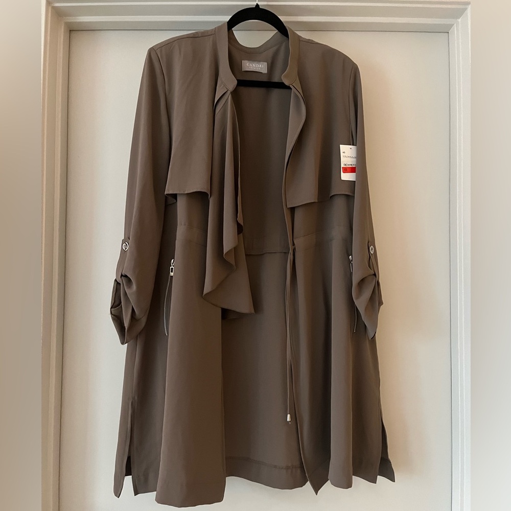 NWT | Canda Premium | Open Drape Jacket | Earthy Green | 46